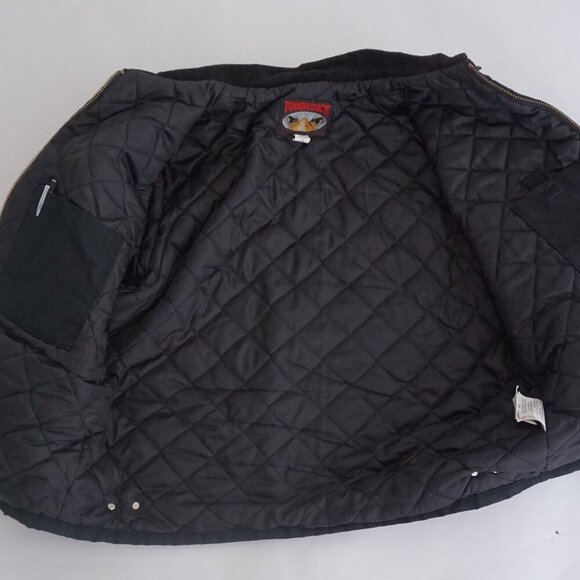 Vtg 90S Tough Duck Black Brown Corduroy Collar Heavyweight Cotton Detroit Jacket - Picture 12 of 16